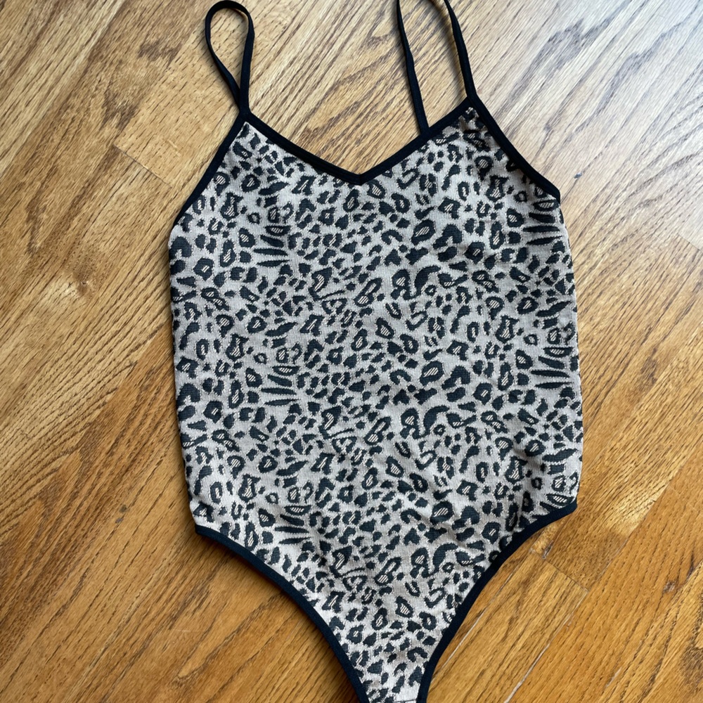 CHEETAH THONG BODYSUIT TANK TOP